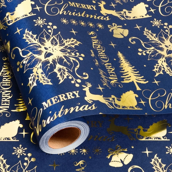 Paper Rol Pattern FLYHILL Western Cowboy Christmas Wrapping Paper Roll - 17 Inch x 33 ...