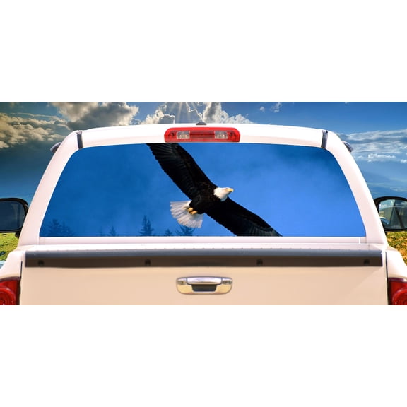 FLYING EAGLE 16"x54" Rear Window Graphic compact pickup truck tint film back view thru vinyl