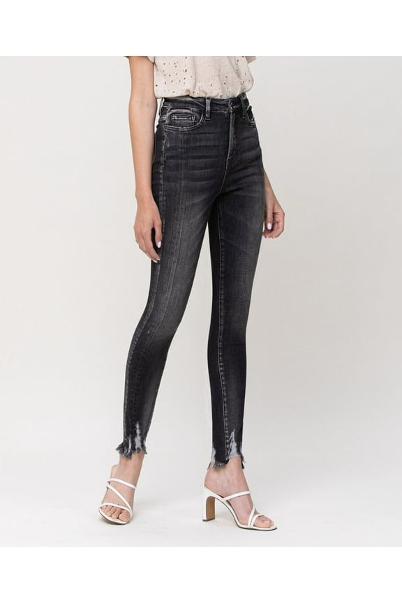 Womens Super High Rise Ankle Skinny Jeans Side Panel 31 B4HP 33x29