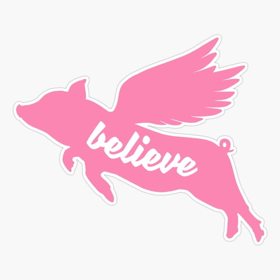 FLYING PIG BELIEVE Sticker