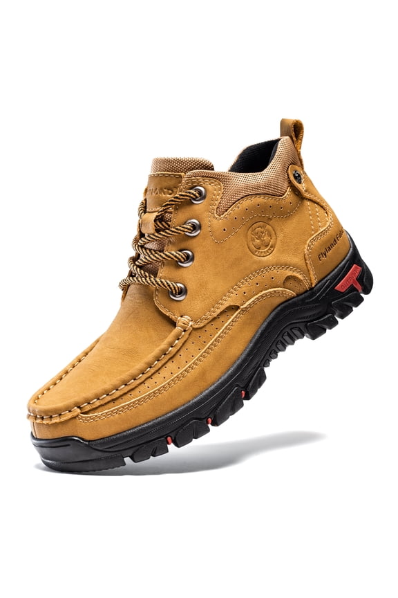 Hand-Stitching Leather Men Shoes Casual Vintage Chukka Ankle Boots Patent Retro Men's Botas Shoes Slip On Fashion Hombres Flats Moccasins