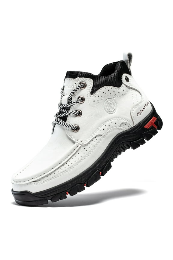 Hand-Stitching Leather Men Shoes Casual Vintage Chukka Ankle Boots Patent Retro Men's Botas Shoes Slip On Fashion Hombres Flats Moccasins