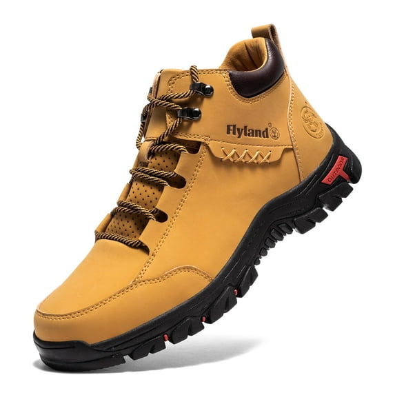 FLYLAND Men Hiking Shoes Waterproof Non-slip Sport Shoes Casual Leatehr Camping Shoes Outdoor Sneakers for Men US13