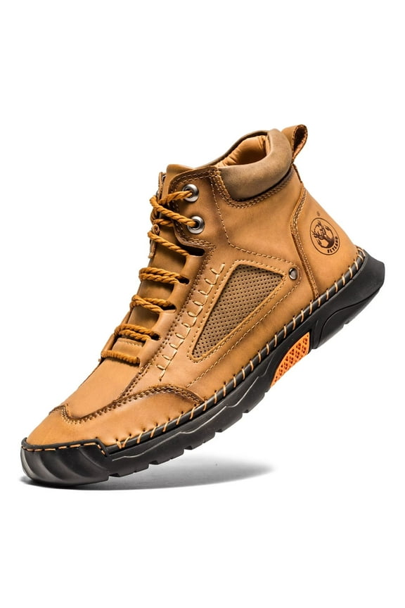 Men's Casual Leather Fashion Sneakers Ankle Chukka Boots Handmade Lightweight Loafers Mid top Walking Driving Shoes