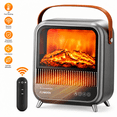 thumbnail image 1 of FLYMOON 11.8 in Electric Fireplace Heater, 1200W Portable Space Heater with 3D Flame, Remote Control for Indoor Bedroom Office RV Use, 1 of 11