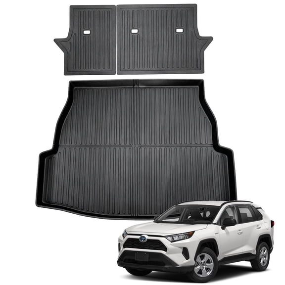 FLYMOTOR Cargo Mat for Toyota RAV4 XLE AWD 2019-2025, All Weather Cargo Liner for RAV4 Accessories, Heavy Duty TPE Rubber Trunk Mat