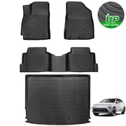 FLYMOTOR Floor Mats & Cargo Liner Fit for Hyundai Kona 2024 2025 No Electric Model Limited/N Line/SE/SEL Accessories All Weather TPE 1st & 2nd Row Car Rear Trunk Mats