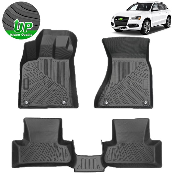 FLYMOTOR Floor Mats Fit for Audi Q5 2009-2017/2013-2017 SQ5 Accessories, All Weather Floor Liner for Q5/SQ5 Heavy Duty (Fit for Fuel)