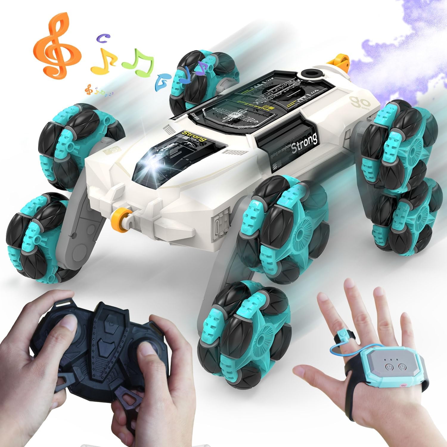 FLYNOVA Gesture Sensing Rc Car Toys for Boy Age 8-13,2.4Ghz 8Wd Remote Control Car,Racing Drift Double-Sided Stunt Car,Christmas Birthday Coolest Gift Ideas for Boys Girls Kids 8 9 10 11 12+ Year