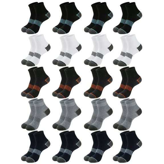 FLYRUN 20 Pairs Mens Ankle Socks Lightweight Breathable Socks Comfortable Casual Running Socks