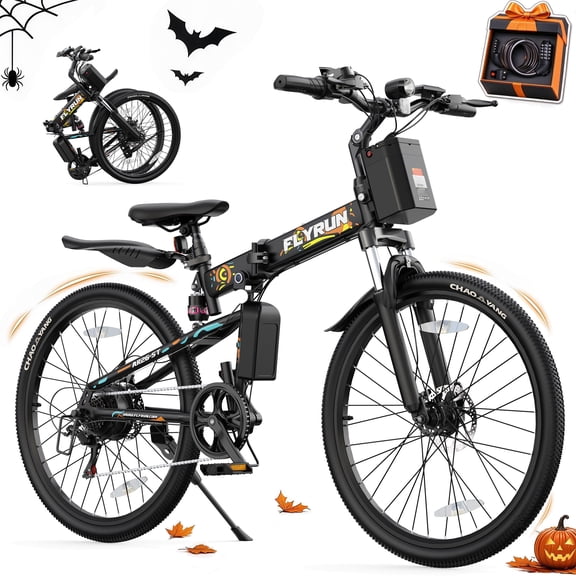 FLYRUN 26" Electric Bike for Adults,Folding Ebike with Peak 750W Motor,48V 374.4Wh Removable Battery,LCD Display,7-Speed Gears,up to 20 mph,UL2849