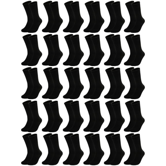 FLYRUN 30 Pairs Mens Lightweight Crew Socks Long Socks