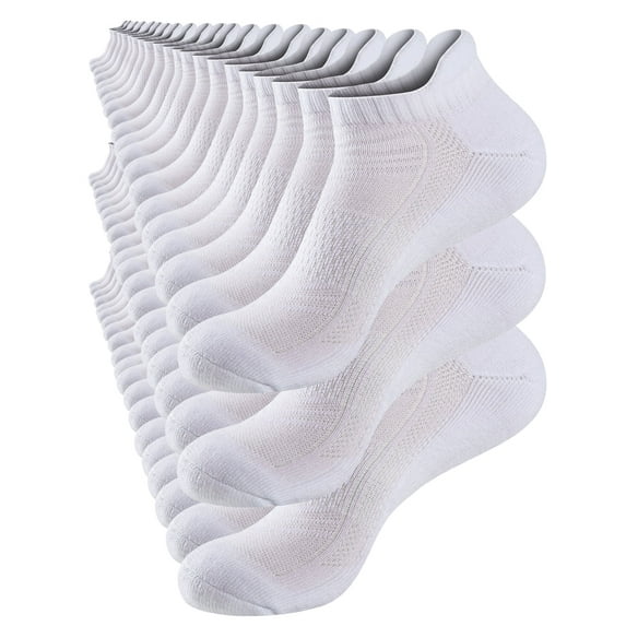 FLYRUN 30-Pair Lightweight Ankle Socks for Men, Breathable and Thin