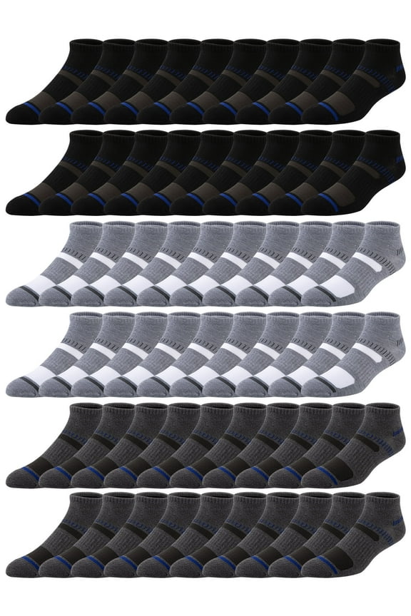 30 Pairs Men's Multicolor Quarter High Ankle Socks