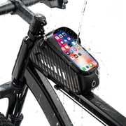FLYRUN Bike Frame Bag Waterproof for E-Bike & Bicycle, 1.5L Touch Screen Phone Holder Bag with Tpu Screen, Large Storage Pouch Cycling Accessory