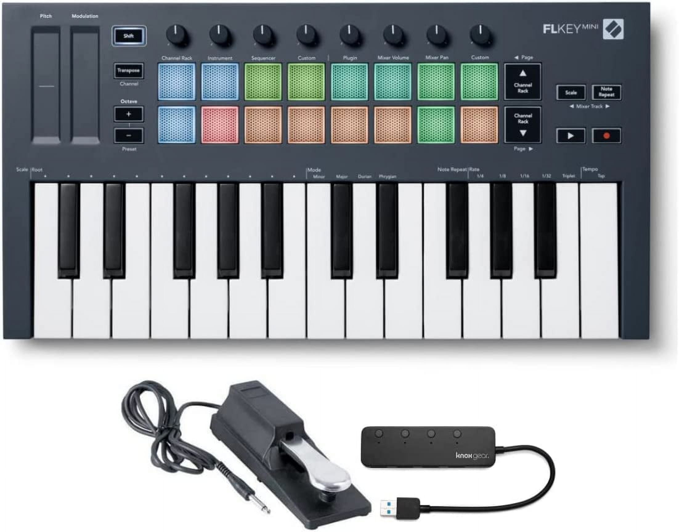 FLkey 25Key MIDI Keyboard Controller for FL Studio Bundle with Sustain