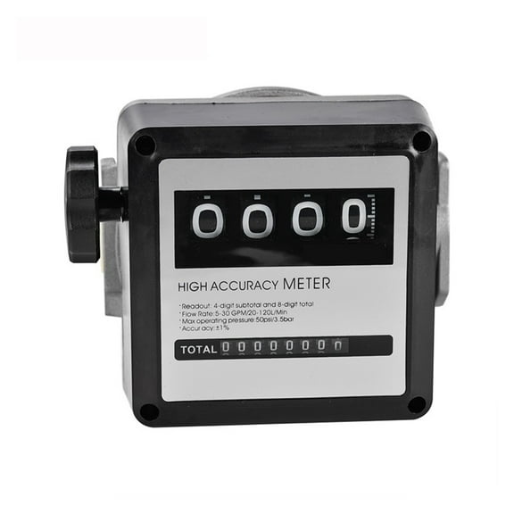 FM-120 4 Digital Gasoline Fuel Petrol Oil Flow Meter, 20-120L/Min For Fuel Oil Flow Sensor Counter Gasoline Meter Display