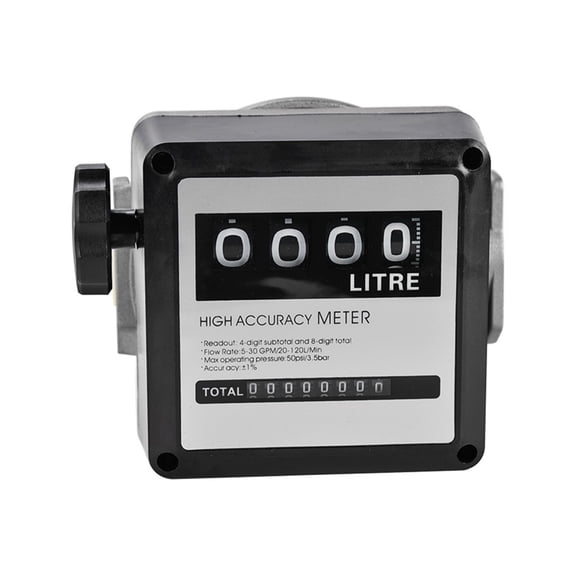 FM-120 4 Digital Gasoline Fuel Petrol Oil Flow Meter, 20-120L/Min for Fuel Oil Flow Sensor, Counter Gasoline Meter Display ,Accurate Measurements
