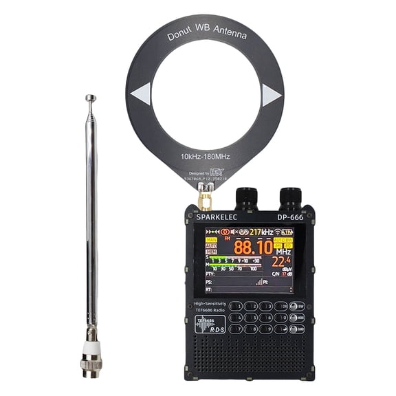 FM AM Short Wave Radio, Full Band FM AM Short Wave Radio with LCD Display, High Sensitivity DSP Receiver, Black