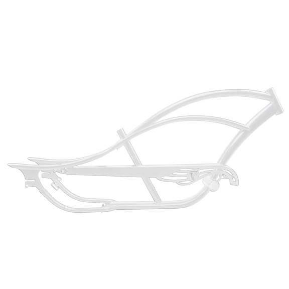 Tracer Bronco Pro Stretch Lowrider Cruiser Bike Frame, for 26*3.0 FatTire, 7 Speed, Disc Brake, White