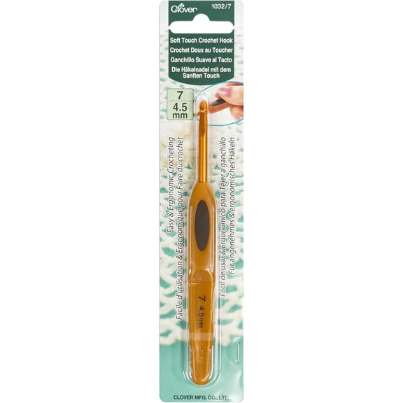 Clover Soft Touch Crochet Hook, 7 4.5mm, Gold