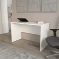 thumbnail image 1 of White Home Office Desk - 47" Modern Writing Table, Particle Board, Cable Management, White Finish, for Home or Office Use, Sleek Design, 1 of 6
