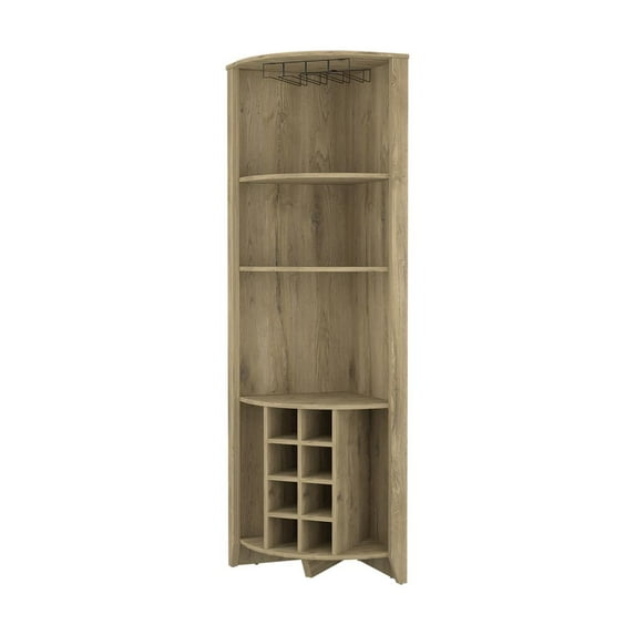 FM FURNITURE Bouvet Corner Bar Cabinet Macadamia (beige) Engineered Wood