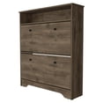 thumbnail image 1 of FM FURNITURE Brandford 2-Shelf Engineered Wood Shoe Rack in Dark Brown, 1 of 7