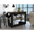 thumbnail image 1 of FM FURNITURE Brooklyn 46 Kitchen Island Black Oak Engineered Wood, 1 of 6