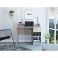 thumbnail image 1 of FM FURNITURE Charlette Computer Desk with 2 Shelves Gray Engineered Wood, 1 of 6