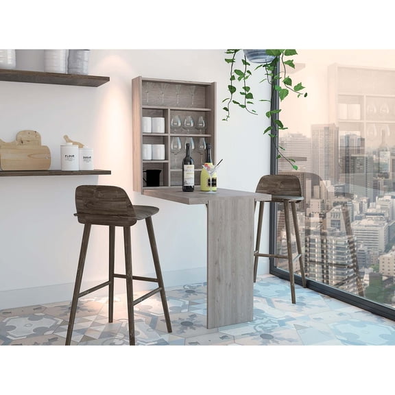 FM FURNITURE Dalton Foldable Table with Base and Shelves