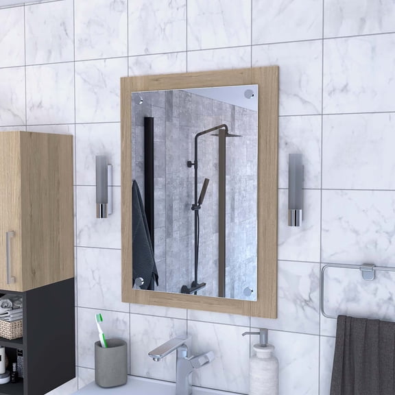 FM FURNITURE Everly Bathroom Mirror, Looking Glass, Frame