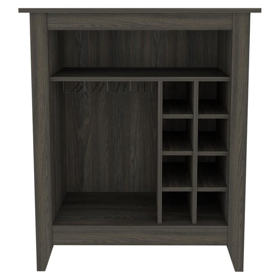 FM FURNITURE Future Engineered Wood Bar Cabinet with 2 Open Shelves in Espresso