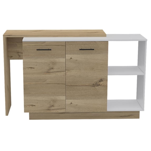 FM FURNITURE Aspen Kitchen Island White Engineered Wood