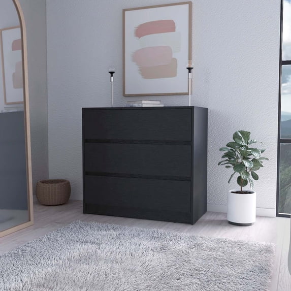 FM FURNITURE Avra 3 Drawer Dresser, Manufactured Wood Top and Front Chest of Drawers
