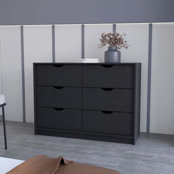 FM FURNITURE Dillon 4 Drawers Dresser, Chest of Drawers with 2 Cabinets