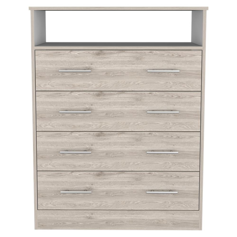 Lagos Light Gray 4-Drawer Dresser with Particleboard Finish