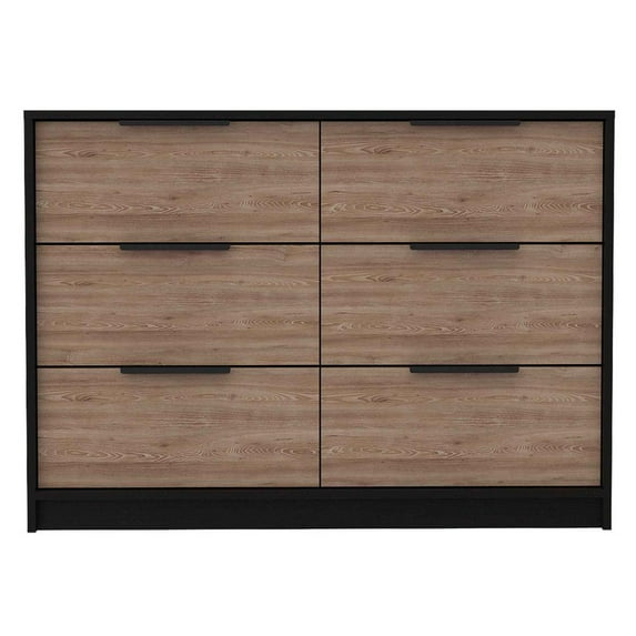 FM FURNITURE Marion Slide And Pull Dresser Four Drawers Black Engineered Wood