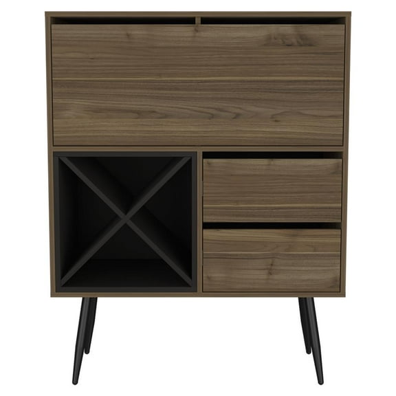FM FURNITURE LLC Orchid Bar ,Mahogany / Black