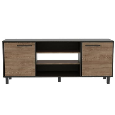 FM FURNITURE LLC Washington TV Stand ,Black / Pine
