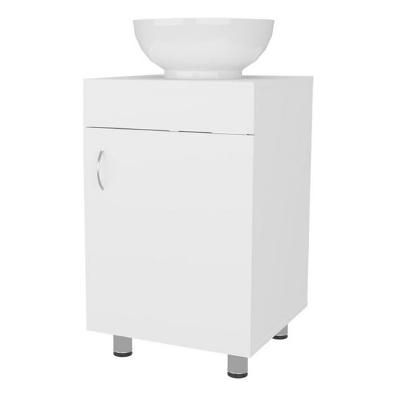 FM FURNITURE Loli Bathroom Vanity with Integrated Sink White