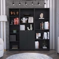 thumbnail image 1 of FM FURNITURE Marana 3 Piece Living Room Set Black Engineered Wood, 1 of 6