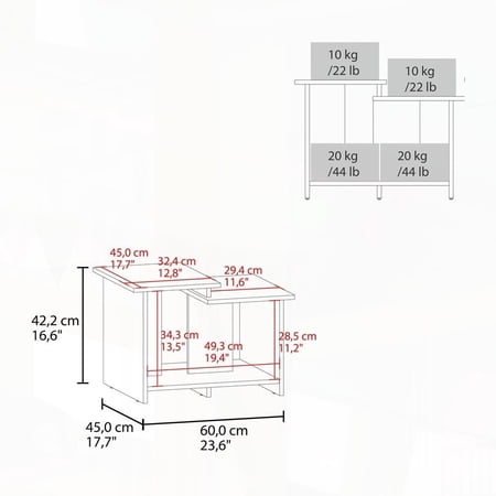 FM FURNITURE Naco Coffee Table|Geometric Design,Scratch-Resistant,Open Storage