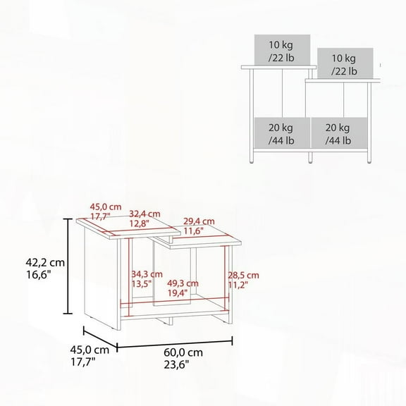 FM FURNITURE Naco Coffee Table|Geometric Design,Scratch-Resistant,Open Storage
