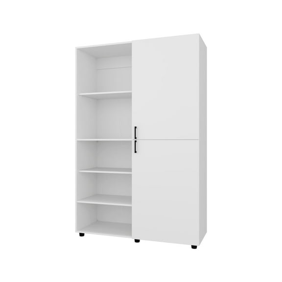 FM FURNITURE Ollie 2 Door Wardrobe with Open Storage White