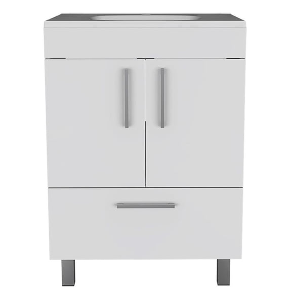 FM FURNITURE Otello Engineered Wood Single Bathroom Vanity in White
