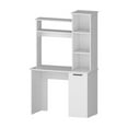 thumbnail image 1 of FM FURNITURE Rumford Computer Desk with Three Shelves White Engineered Wood, 1 of 6