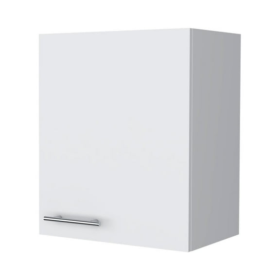 FM FURNITURE So- Hi Wall Cabinet with One Door White Engineered Wood