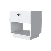 FM FURNITURE Sumter 1-Drawer Modern Engineered Wood Nightstand in White