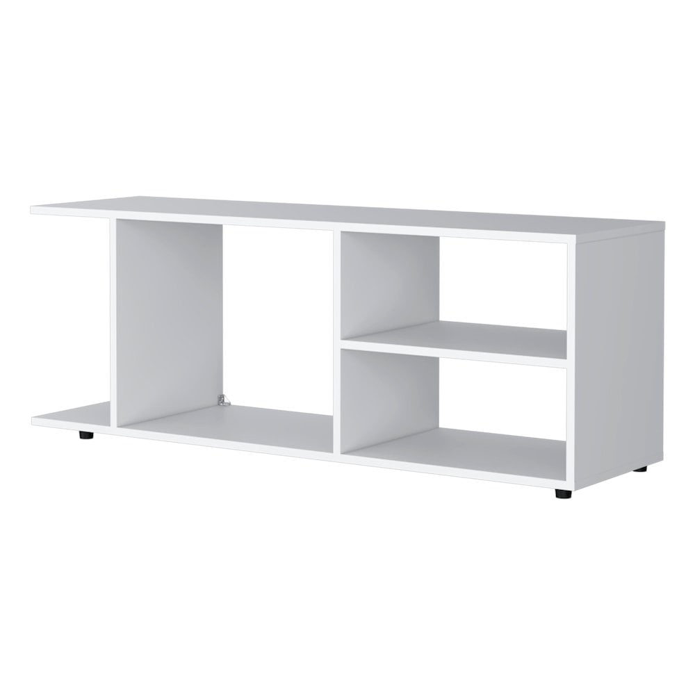 FM FURNITURE Tubac TV Rack in melamine with open storage White ...